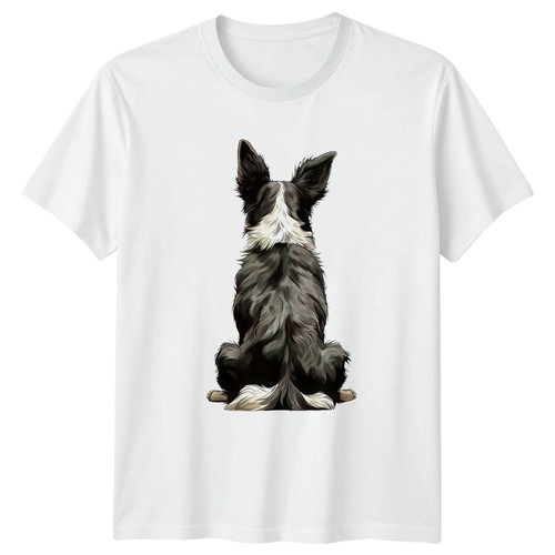 Border collie dog art sitting - border,