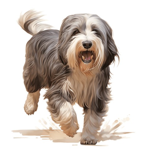 Sticker bearded collie - collie, car