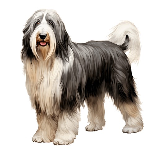 Sticker bearded collie car - collie,