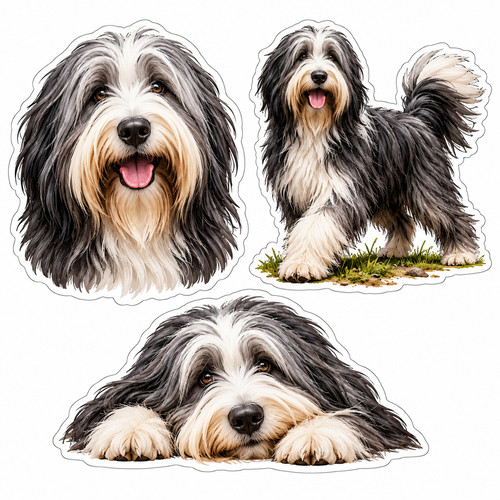 Sticker bearded collie car - bearded,
